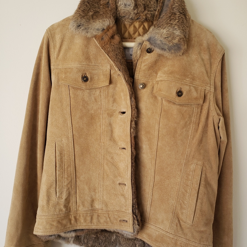Wilson's leather suede & fur jacket